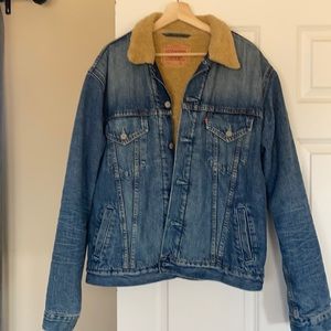 Levi’s Sherpa lined trucker. Distressed. So many compliments on it. Don’t sleep